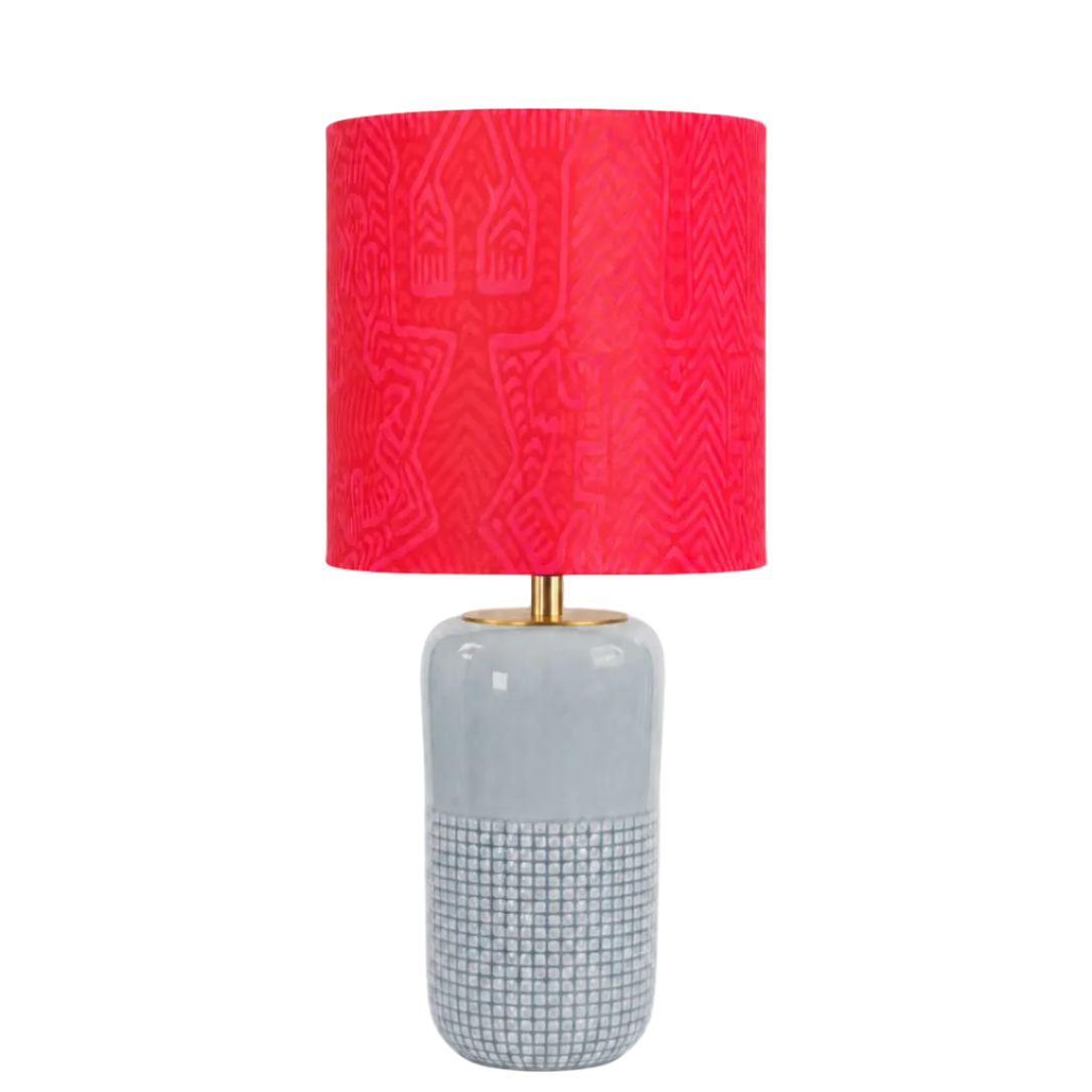 Blue Gridline Lamp Base