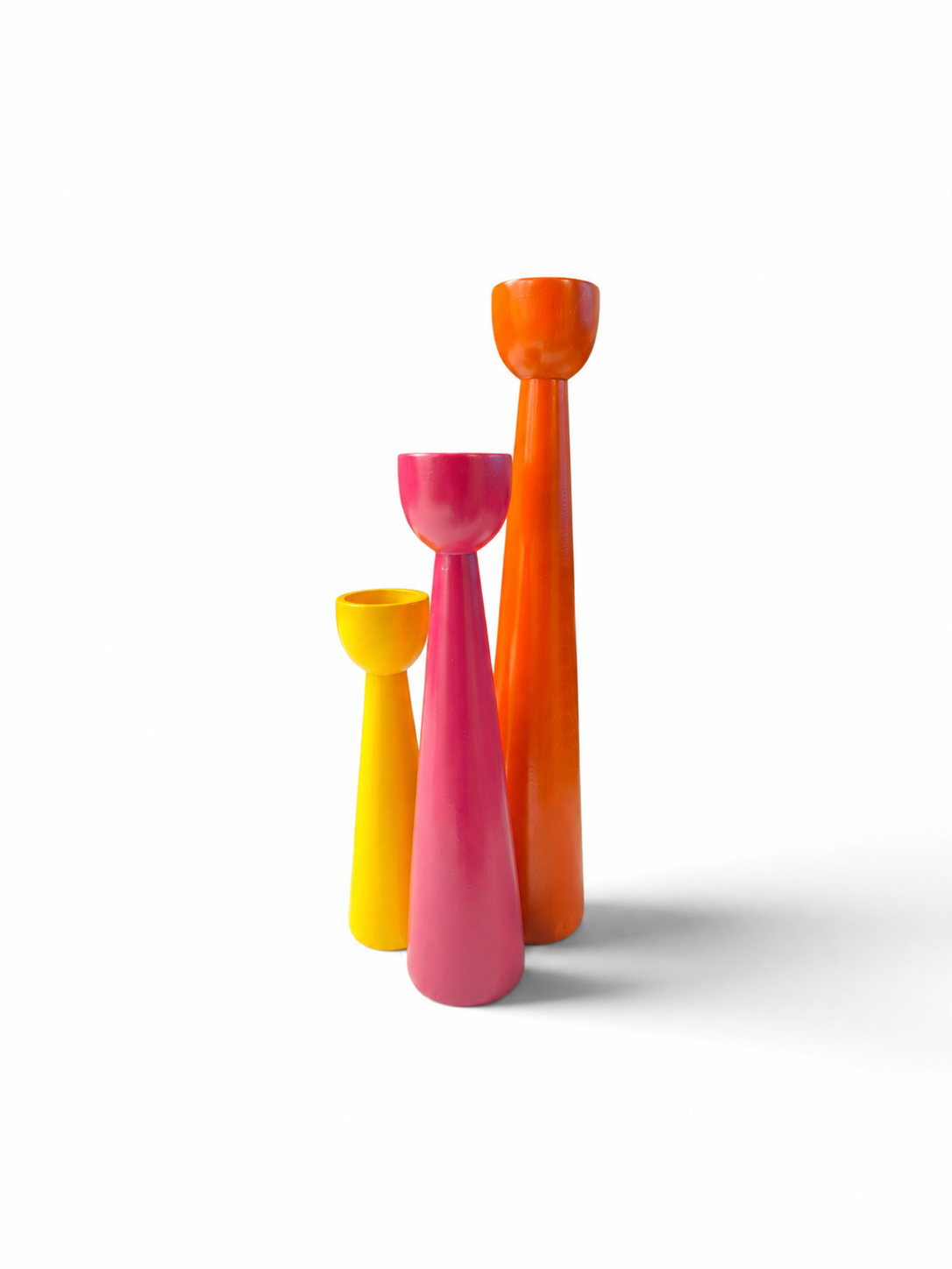 Totem Wooden Candle Holders — Set of 3
