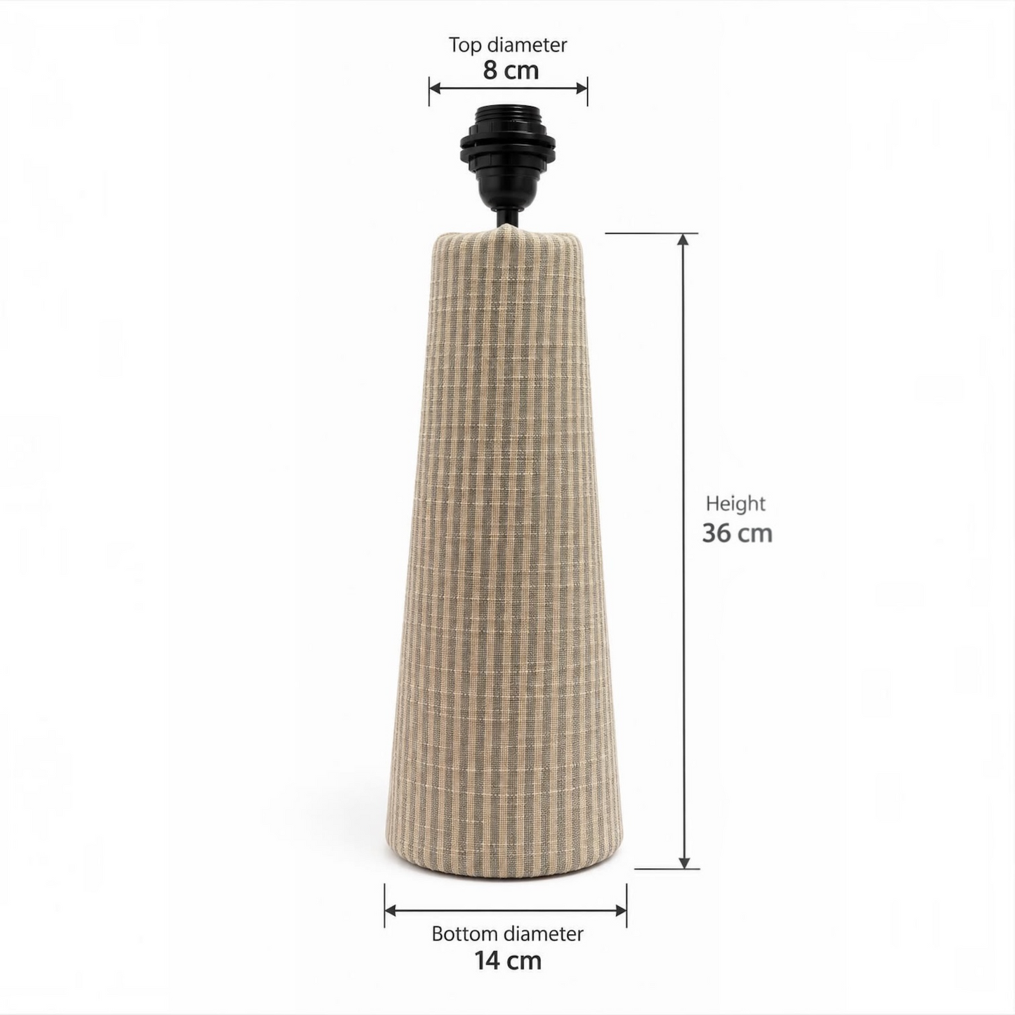 Striped Upholstered Lamp Base