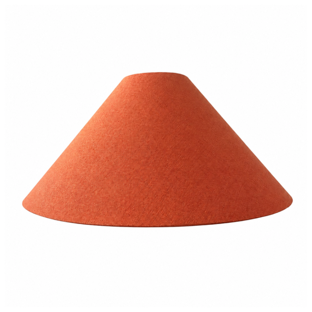 Orange Linen Conical-Shaped Handmade Lampshade - Ø49 × H23 cm