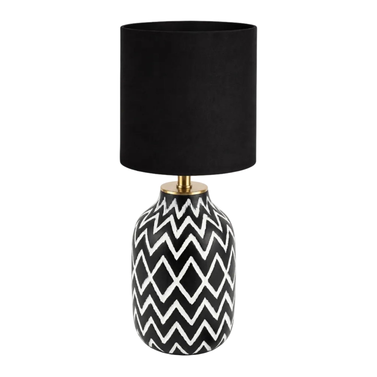 Black and White ZigZag Lamp Base (Medium)