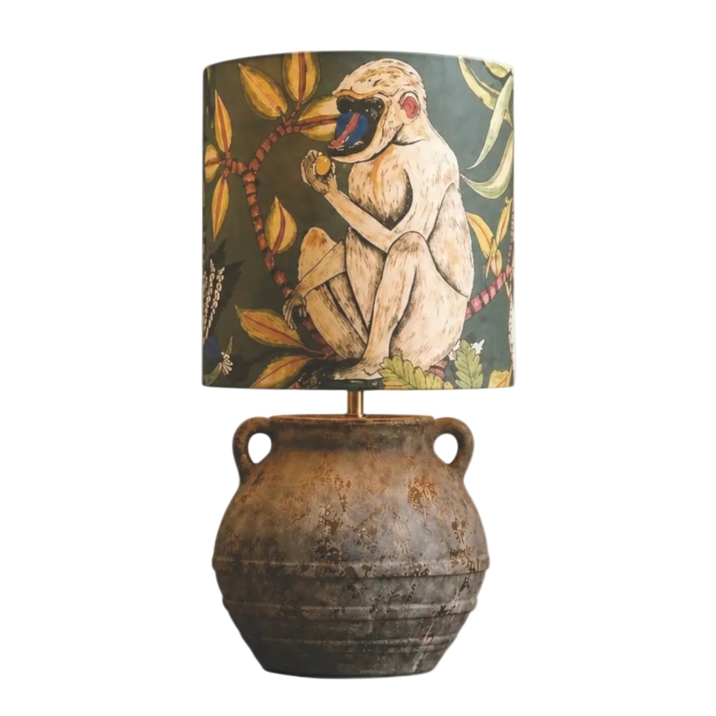 Antique Stone Handle Plump Lamp Base