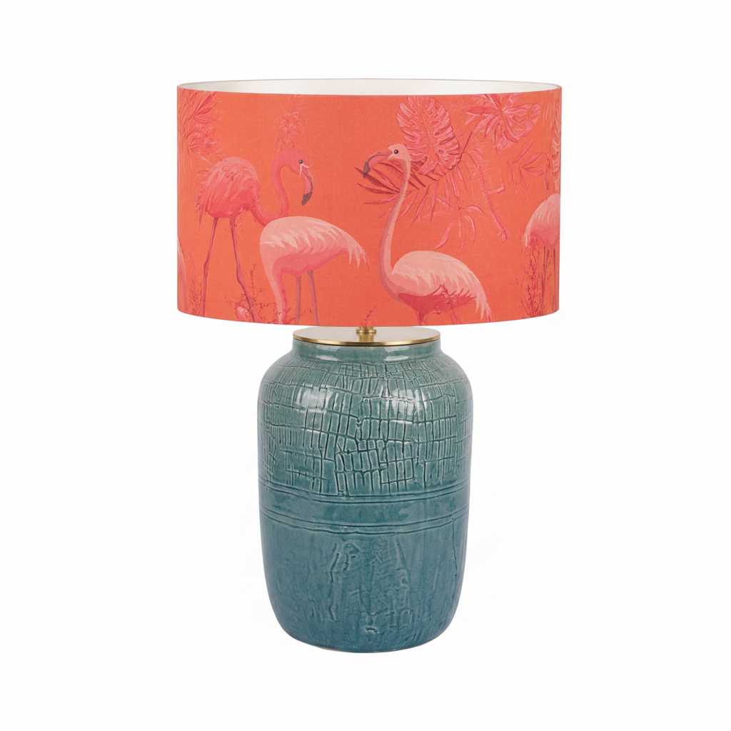 Flamingo Pinky Peach Handmade Lampshade - Ø40 × H22 cm