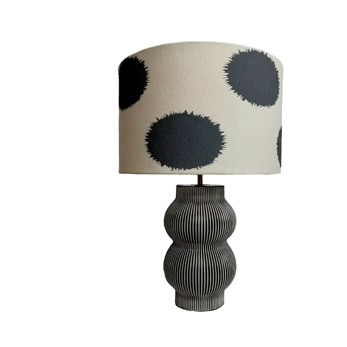 Ribbed Black & White Lamp Base