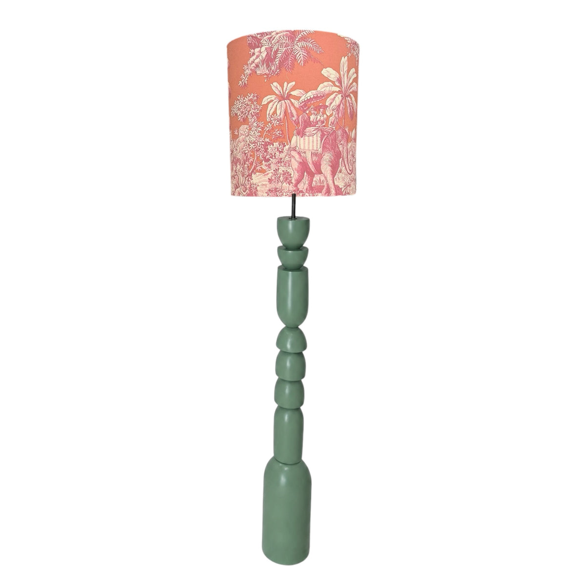 Pink and Peach Elephant Handmade Lampshade - Ø36 × H41 cm