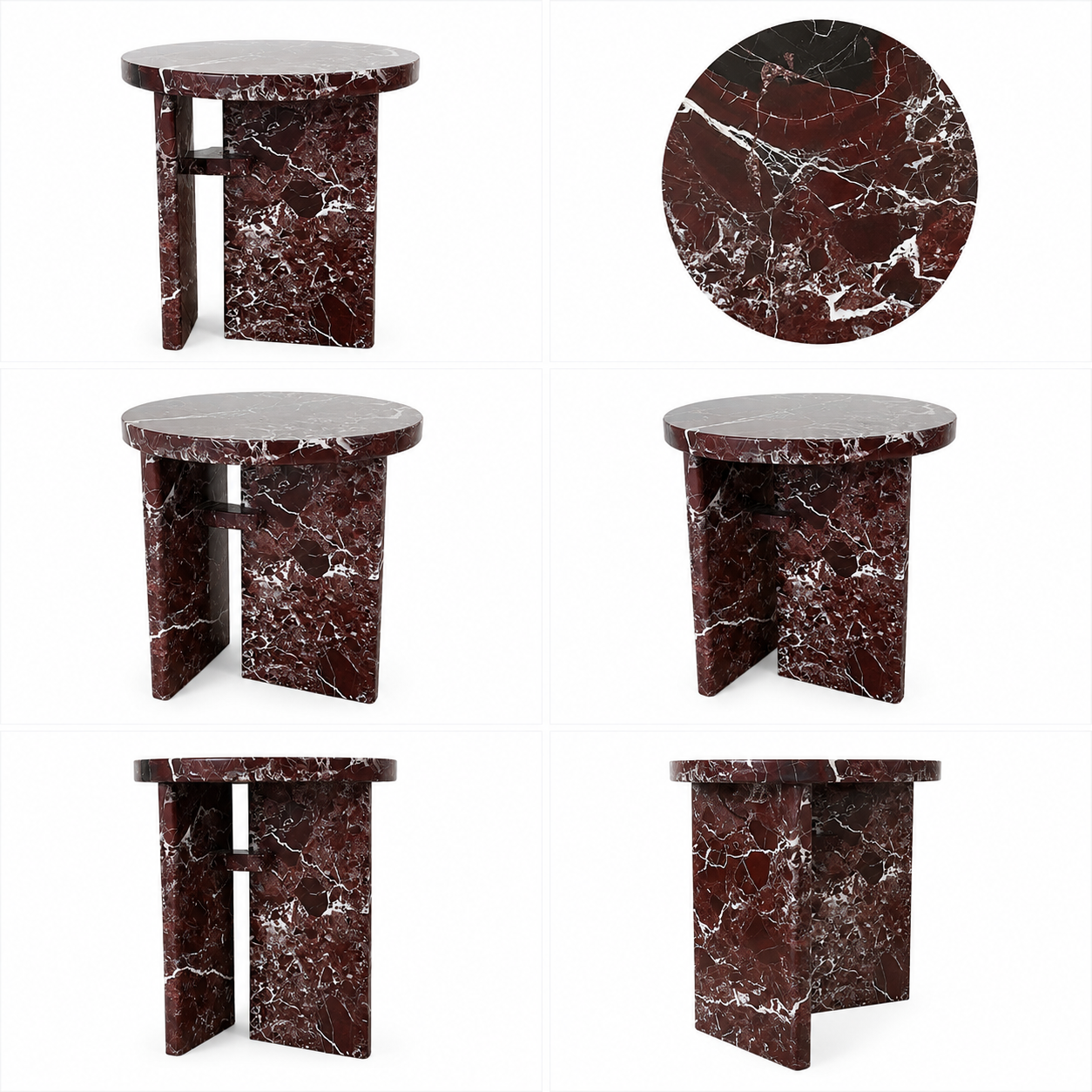 Rosso Marble Side Table