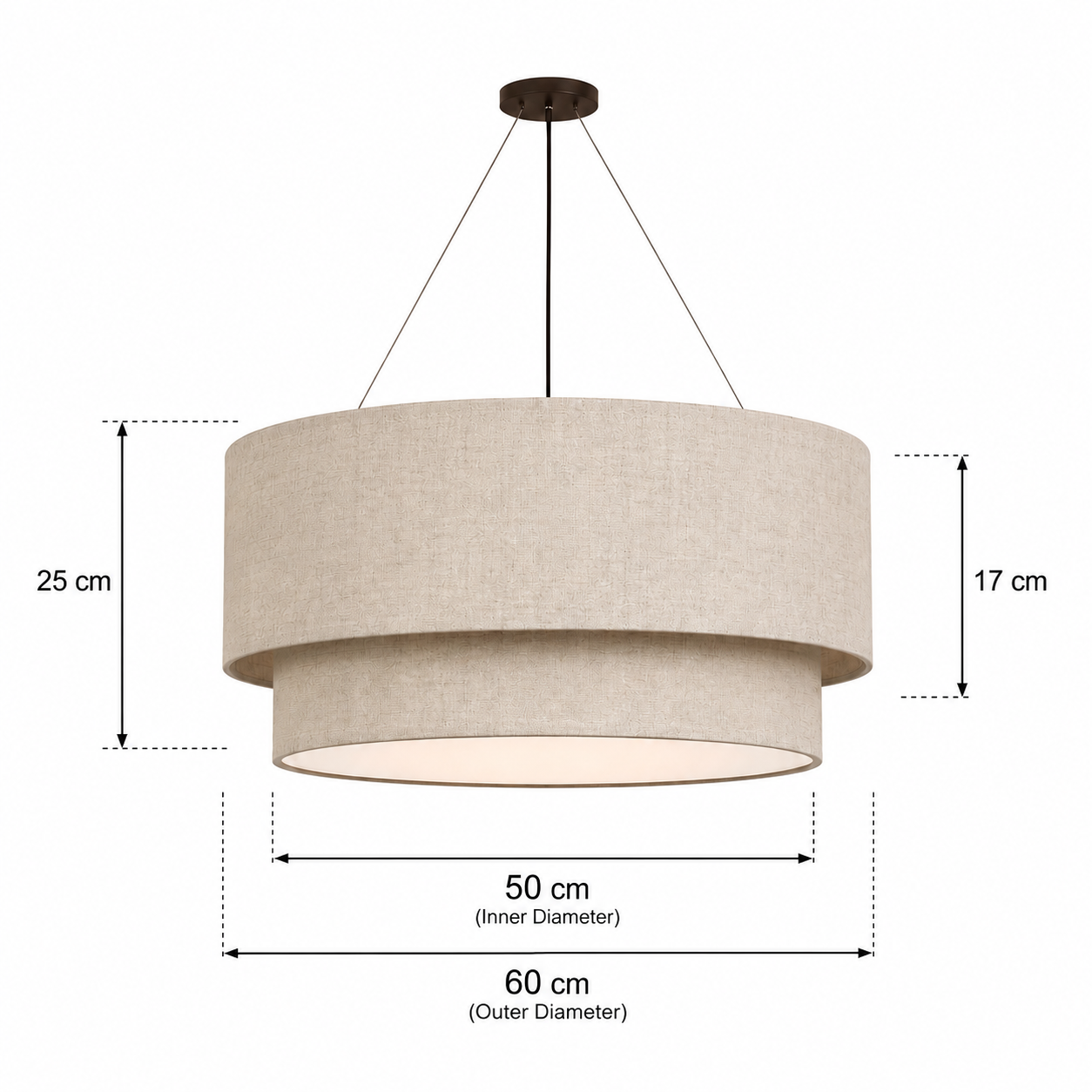 Double-Tier Pendant - Ø60 x H25 cm (Textured)