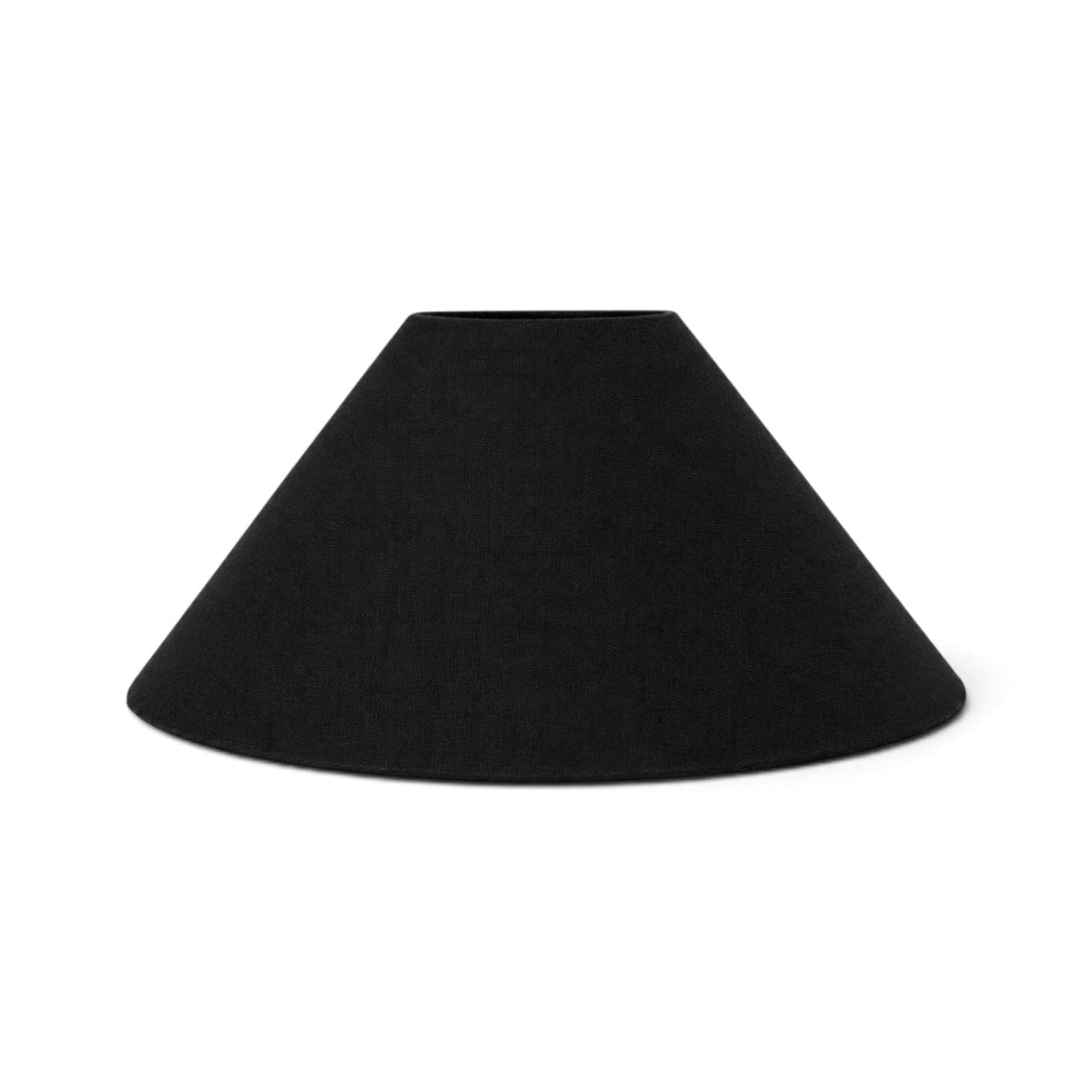Black Linen Conical-Shaped Handmade Lampshade - Ø41 × H13.6 cm