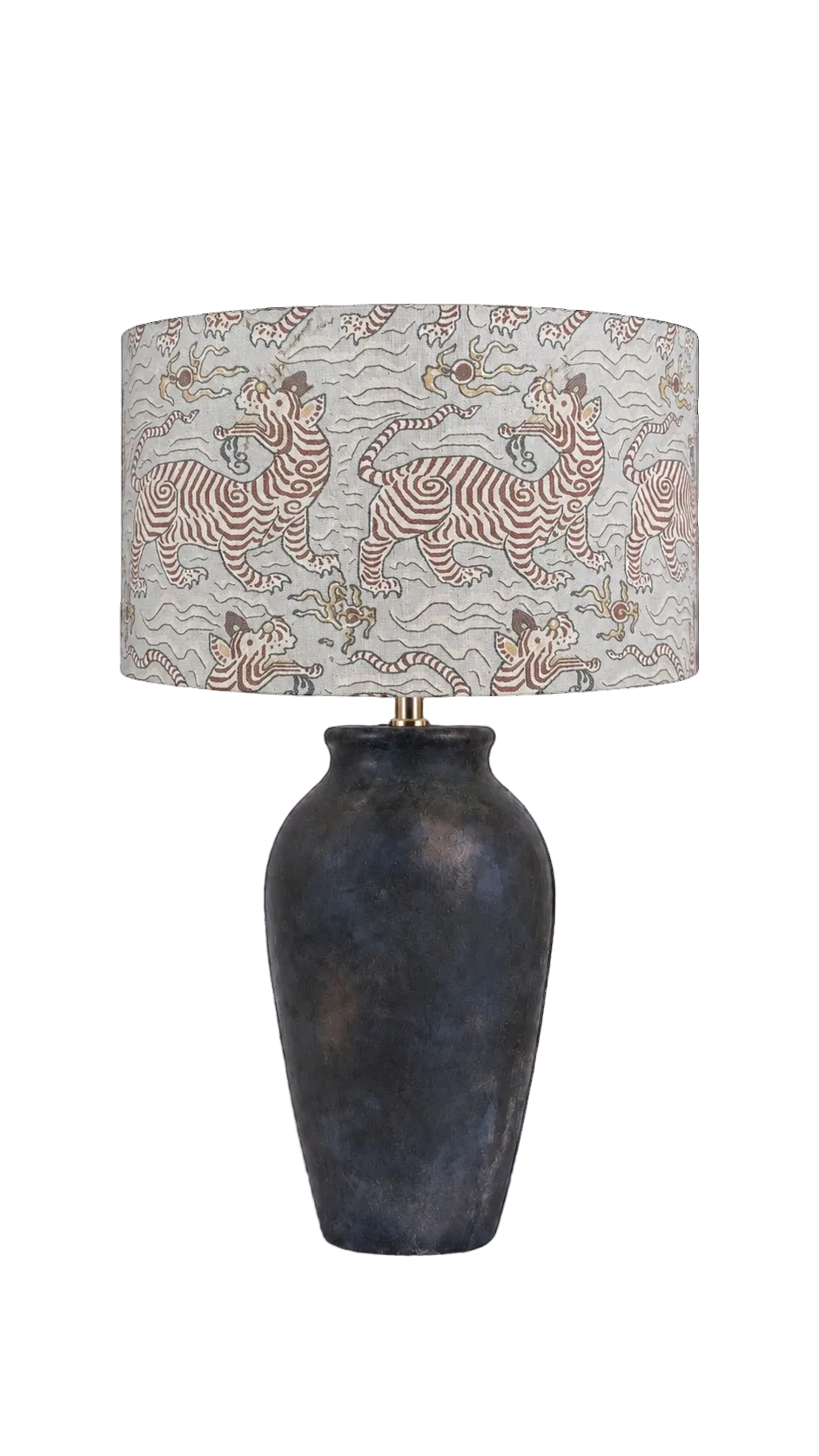 Baby Blue Tibet Tiger Handmade Lampshade - Ø33 × H20 cm