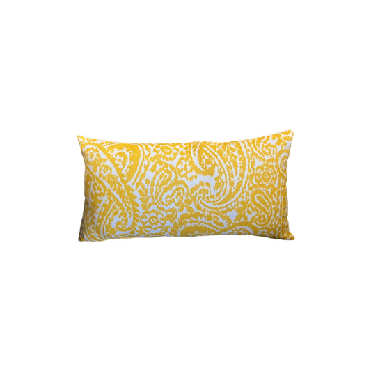 Yellow & white Paisley Cushion