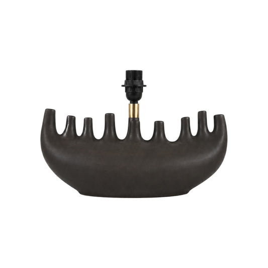 Charcoal Waves Sculptural Lamp Base