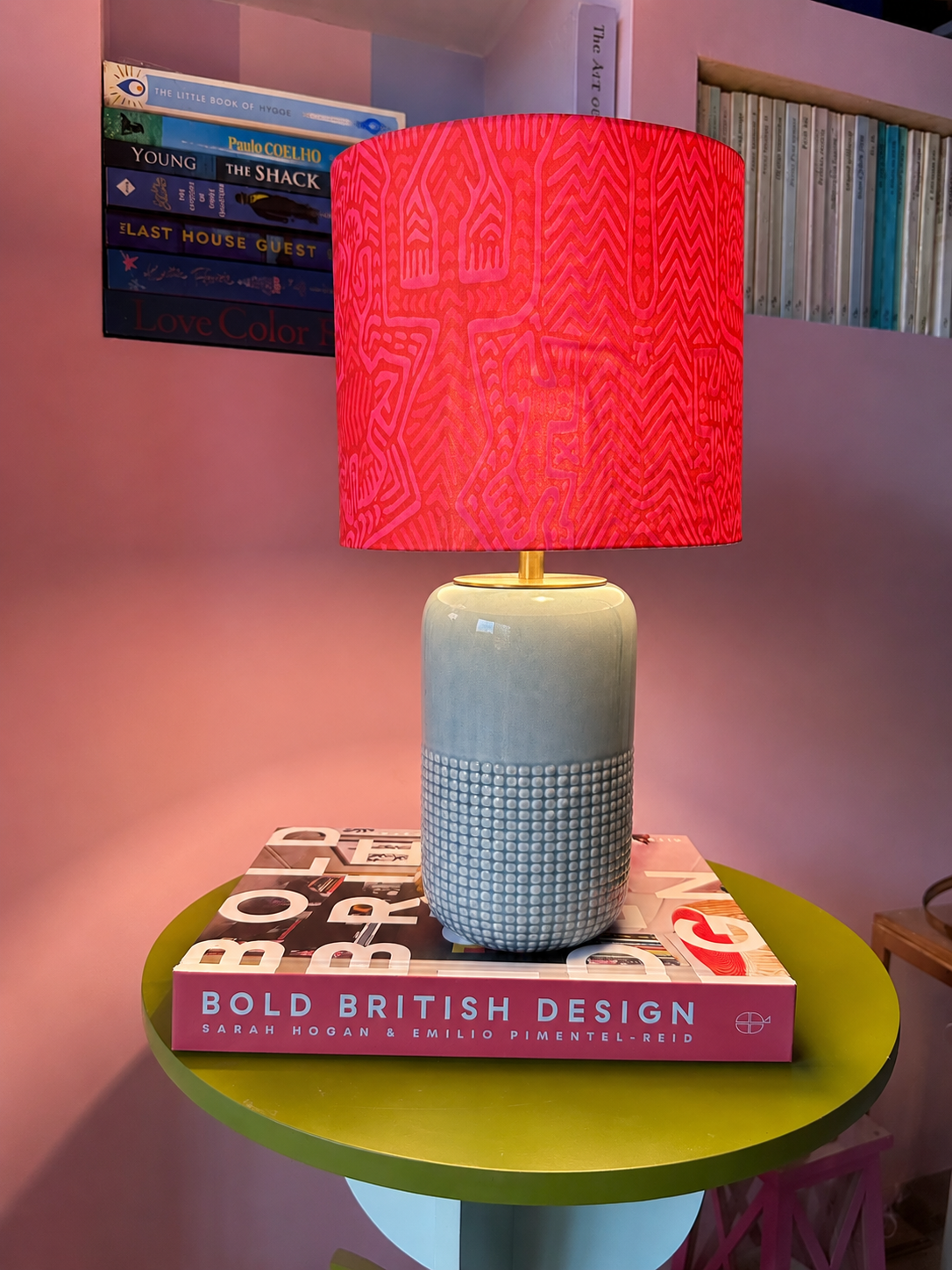 Tribal Pink Handmade Lampshade - Ø25 × H25 cm