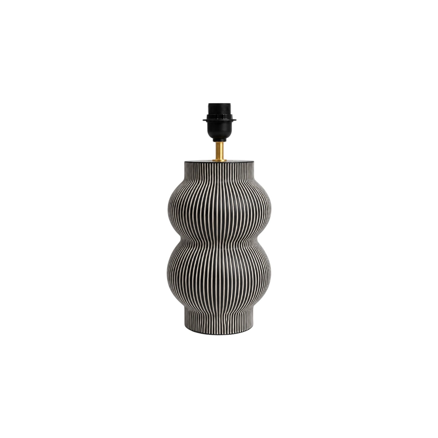 Ribbed Black & White Lamp Base