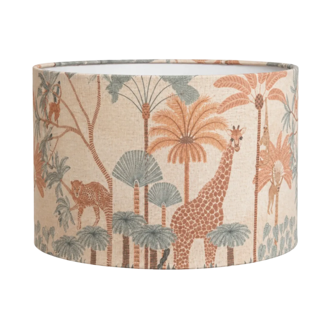 Peach and Green Jungle Handmade Lampshade - Ø35 × H22 cm