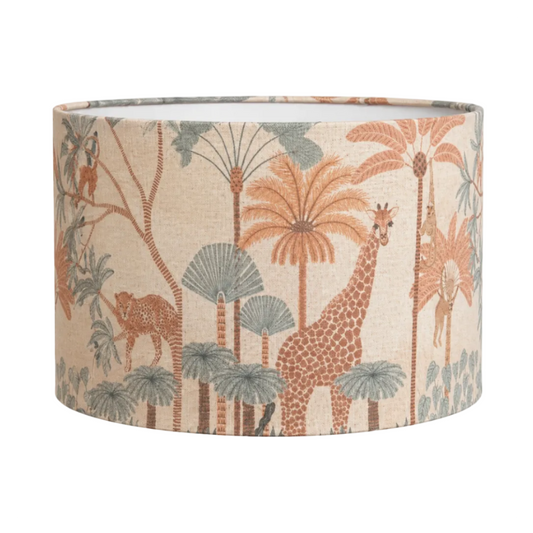 Peach and Green Jungle Handmade Lampshade - Ø35 × H22 cm