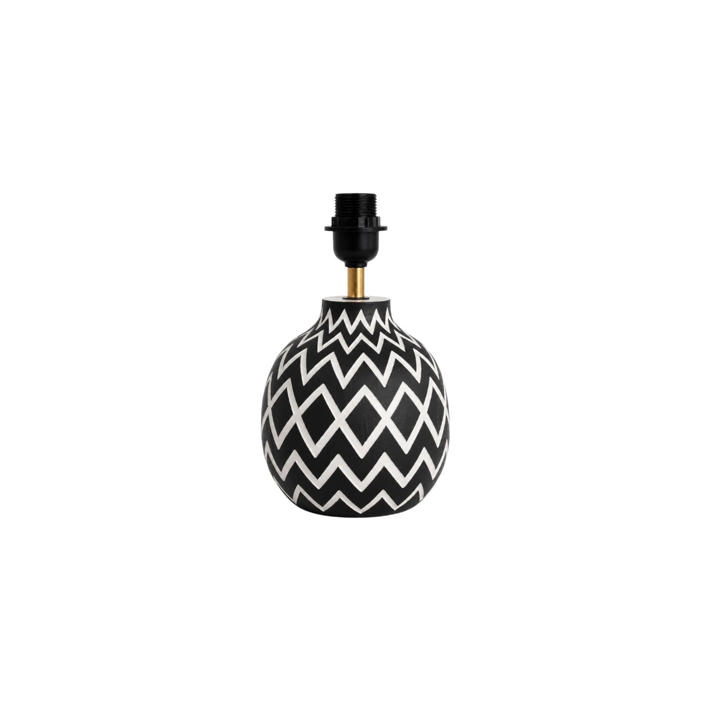 Black and White ZigZag Lamp Base (Small)