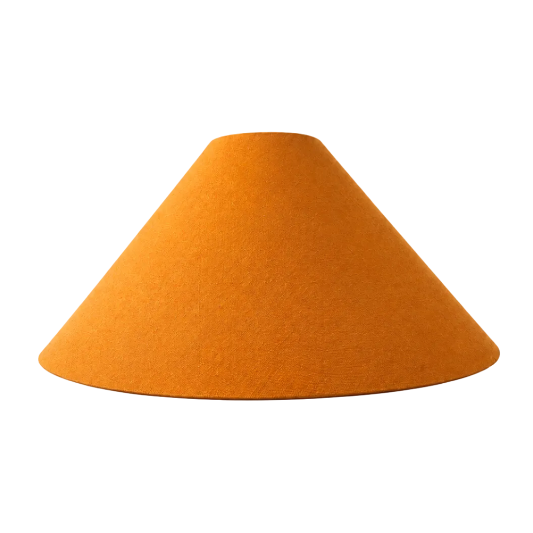 Orange Linen Conical-Shaped Handmade Lampshade - Ø49 × H23 cm (Pendant)