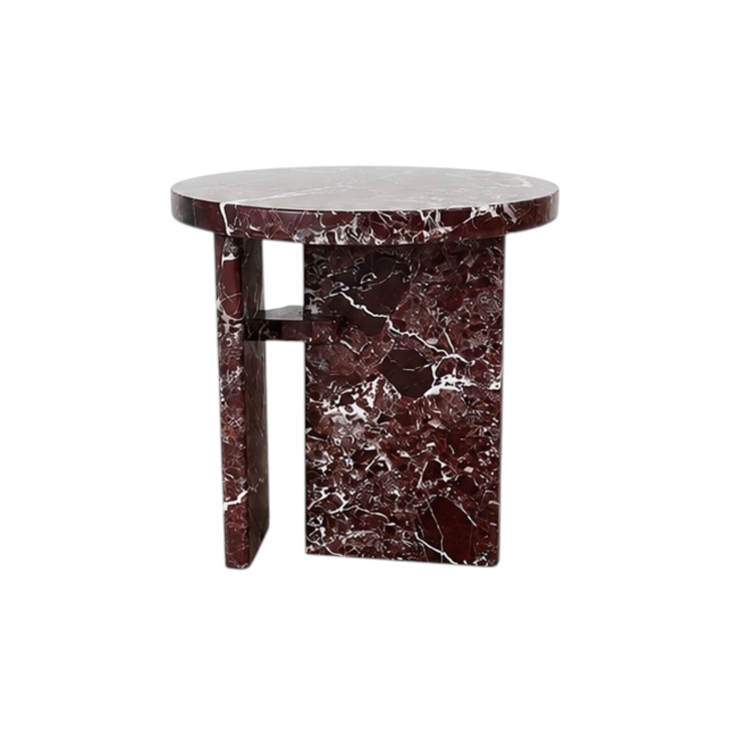 Rosso Marble Side Table