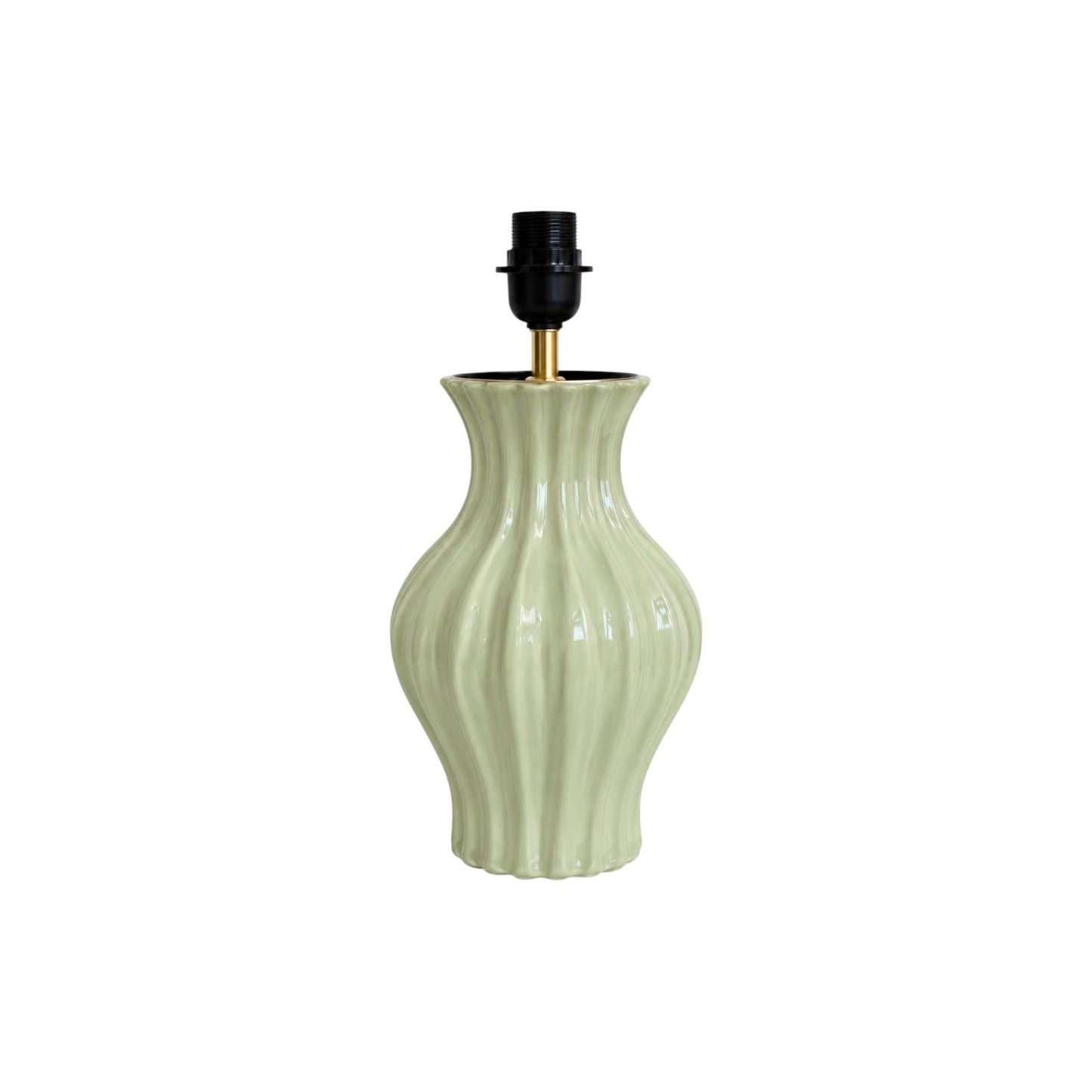 Soft Green Fluted Lamp Base
