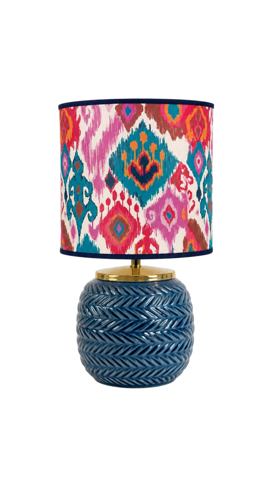 Pink & Teal Ikat Lampshade - Ø25 × H25 cm