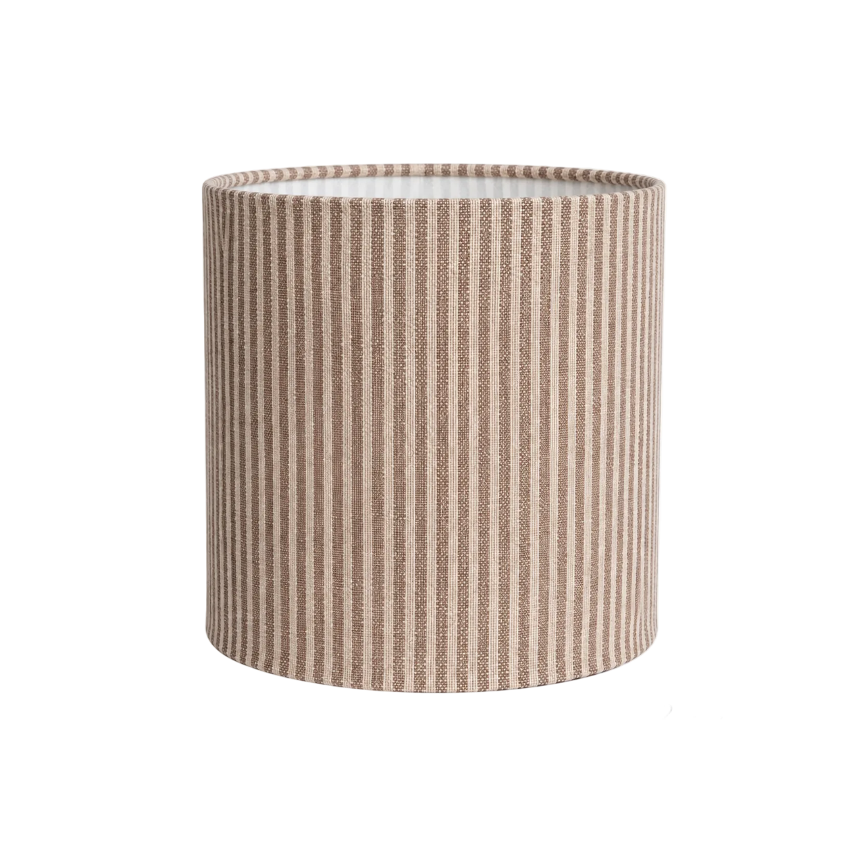 Striped Beige and Mocha Handmade Lampshade - Ø25 × H25 cm