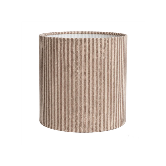Striped Beige and Mocha Handmade Lampshade - Ø25 × H25 cm