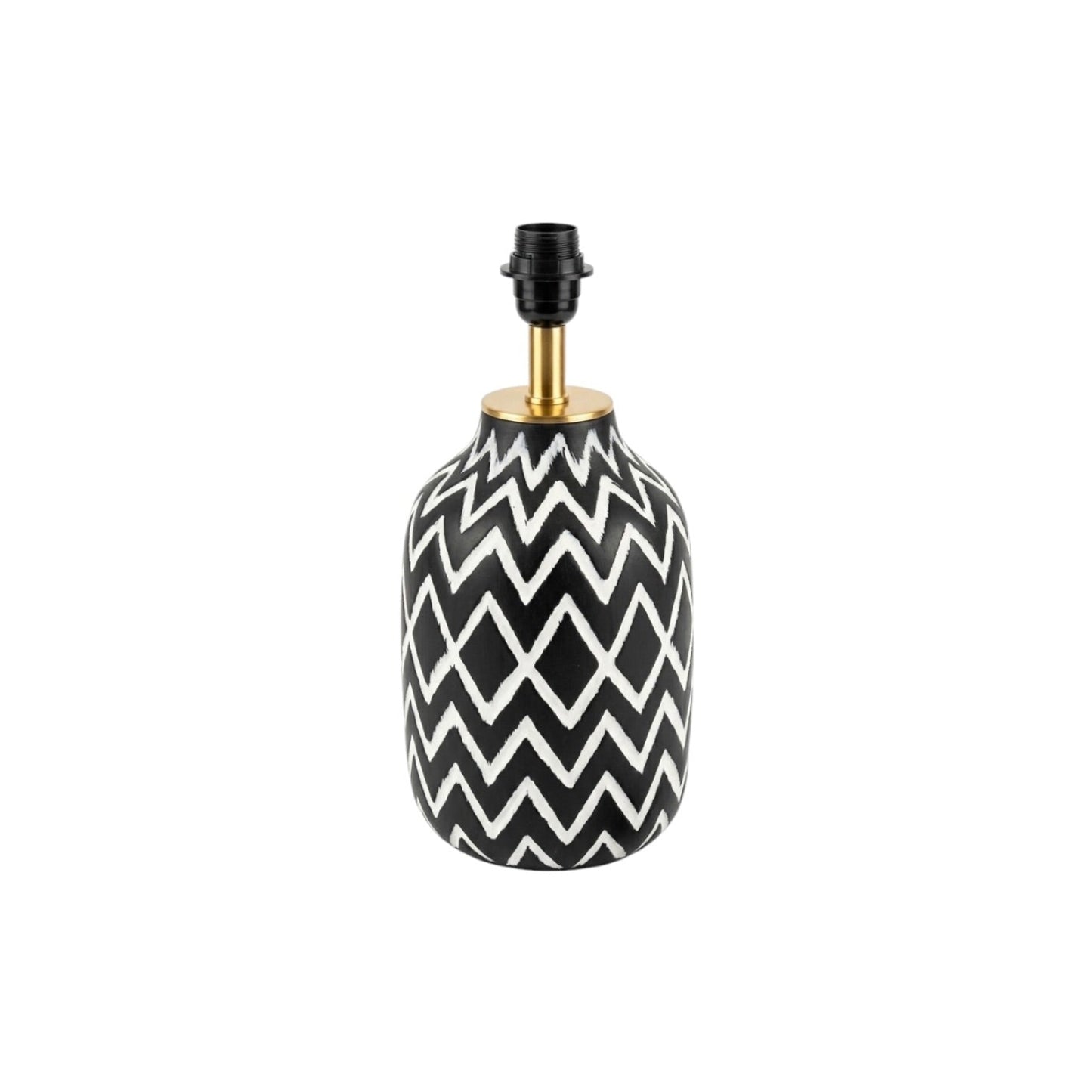 Black and White ZigZag Lamp Base (Medium)