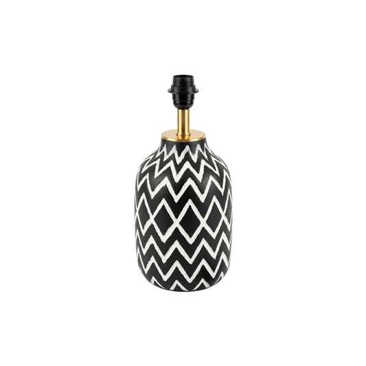 Black and White ZigZag Lamp Base (Medium)
