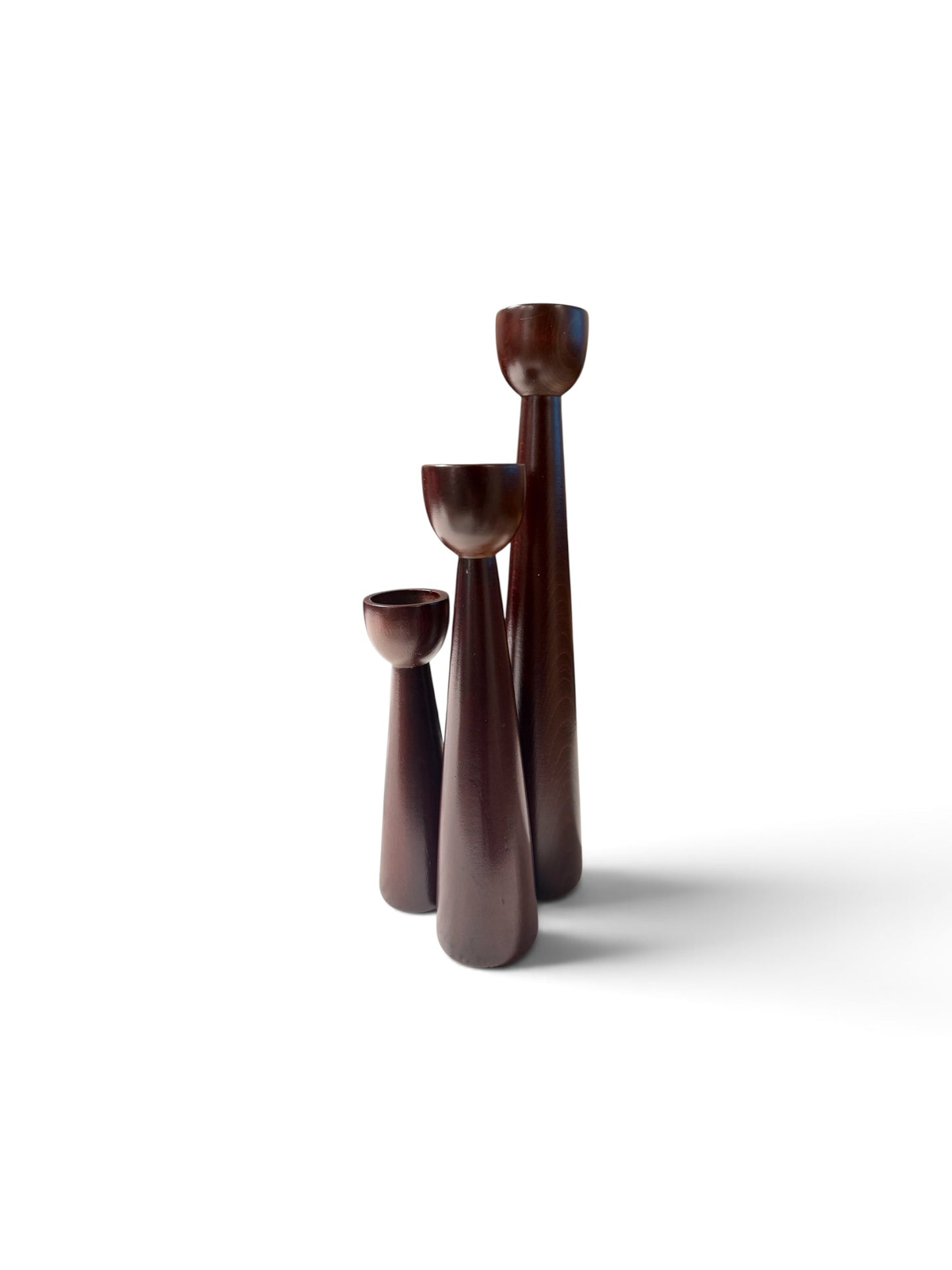 Totem Wooden Candle Holders — Set of 3