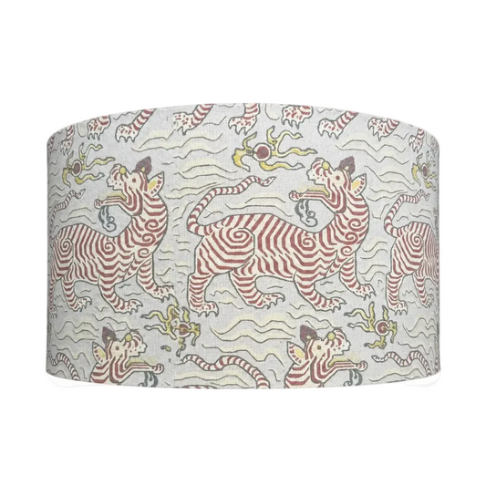 Baby Blue Tibet Tiger Handmade Lampshade - Ø33 × H20 cm