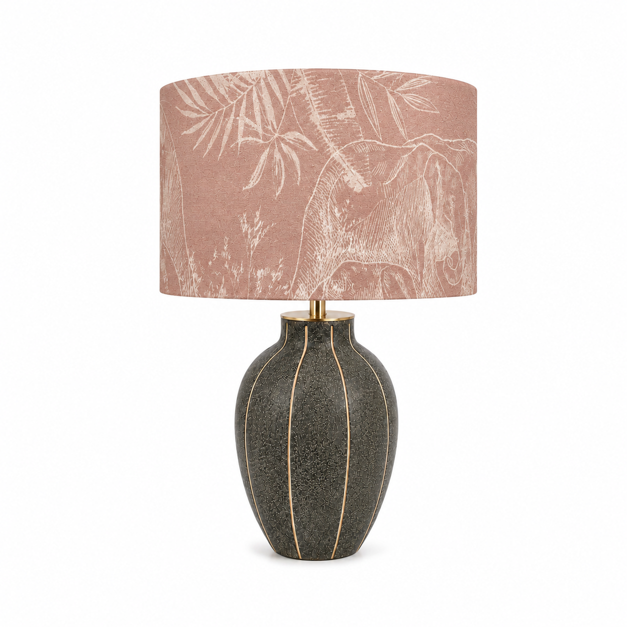 Grey with Ivory Stripes Lamp Base