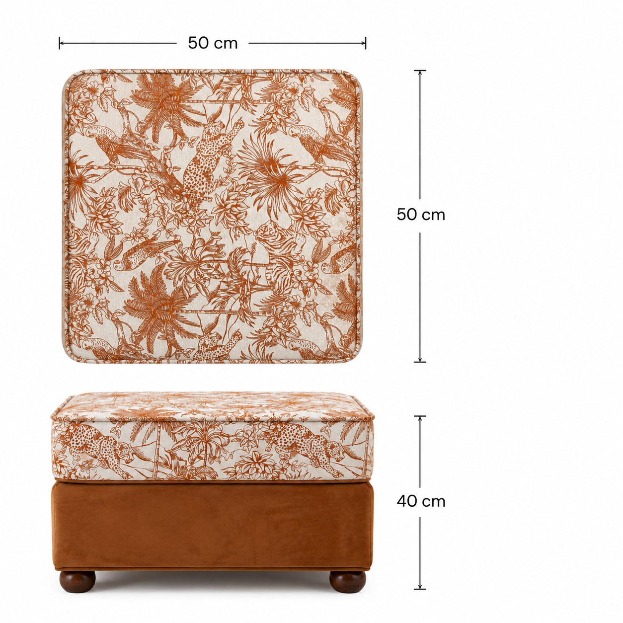 Jungle Toile Ottoman