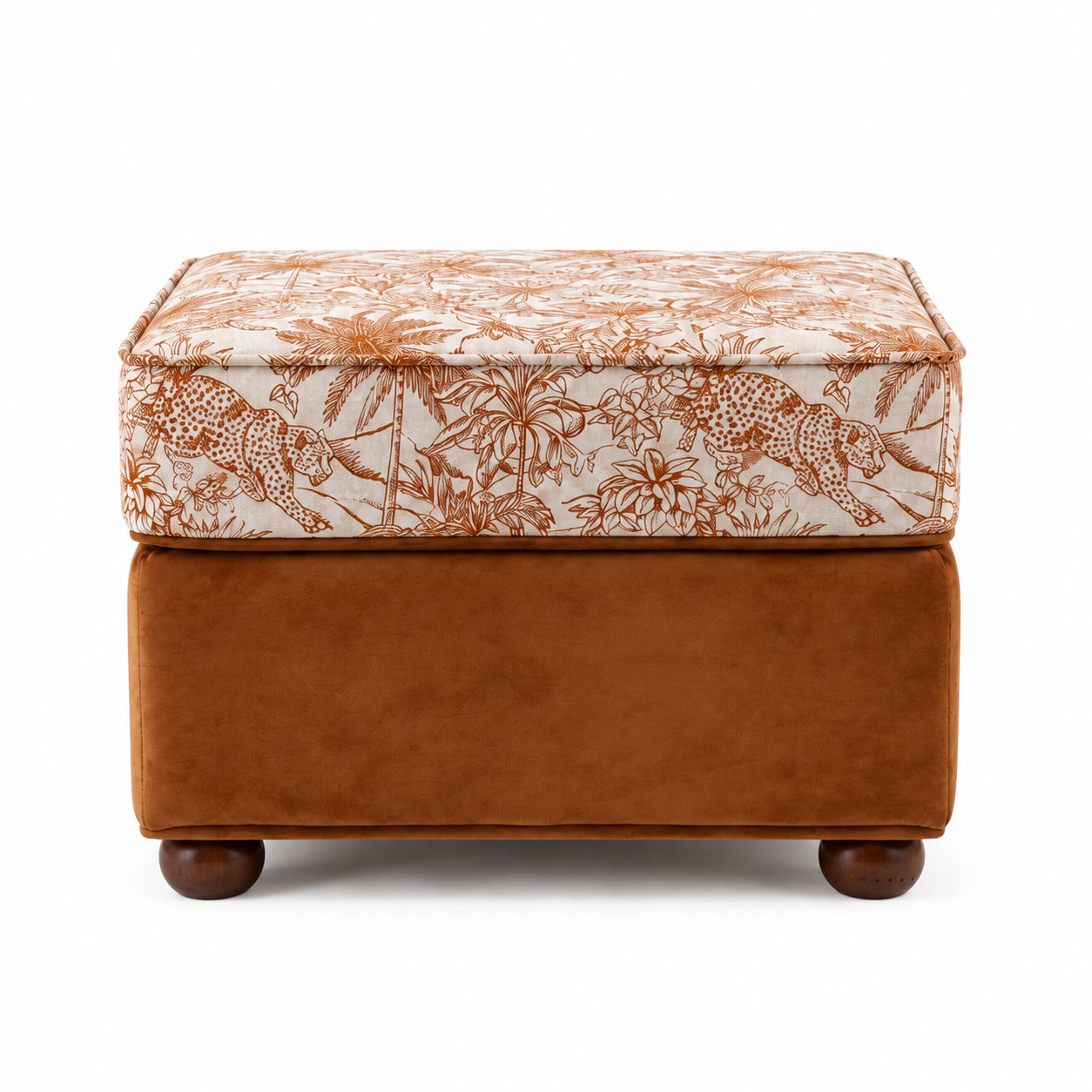 Jungle Toile Ottoman