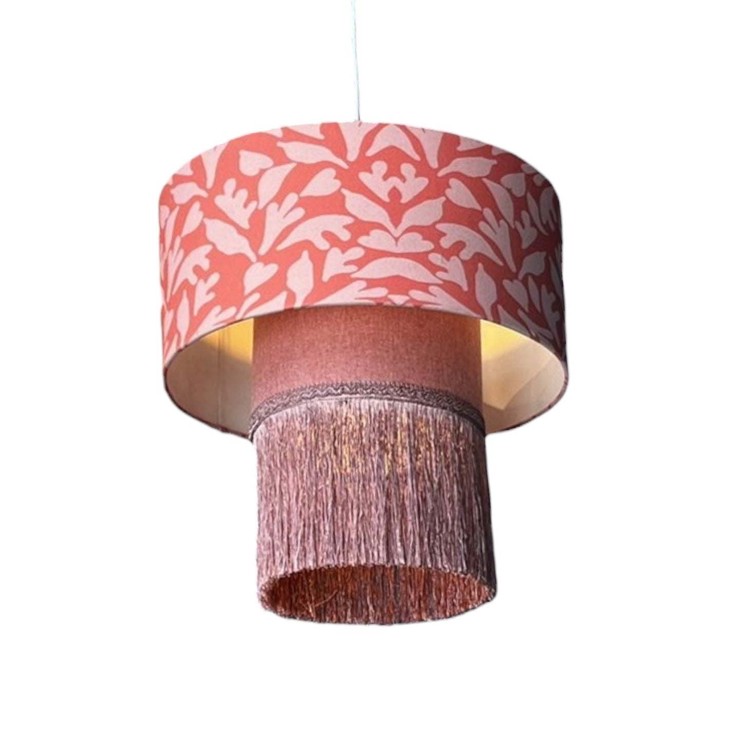 Pink Bloom Handmade Lampshade - Ø45 × H27 cm (Pendant)