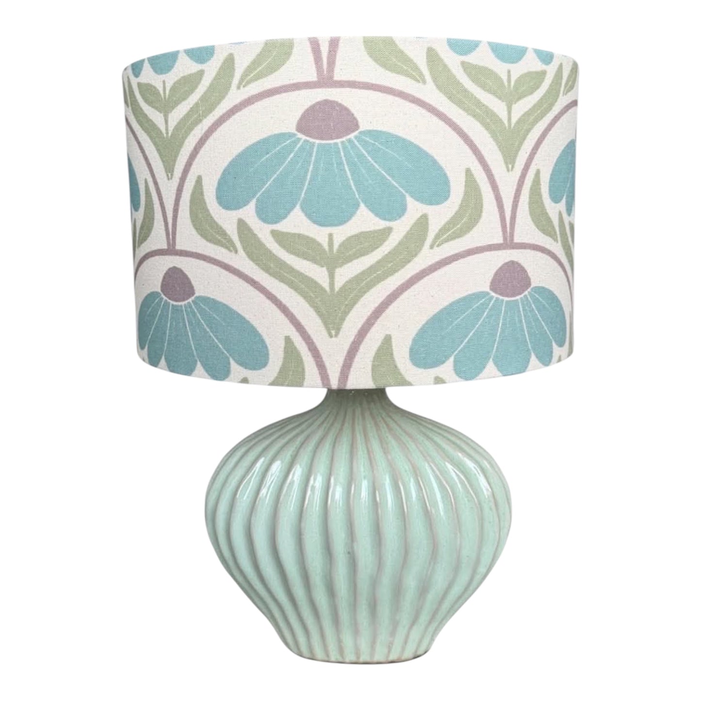 Floral Green Handmade Lampshade - Ø33 × H20 cm