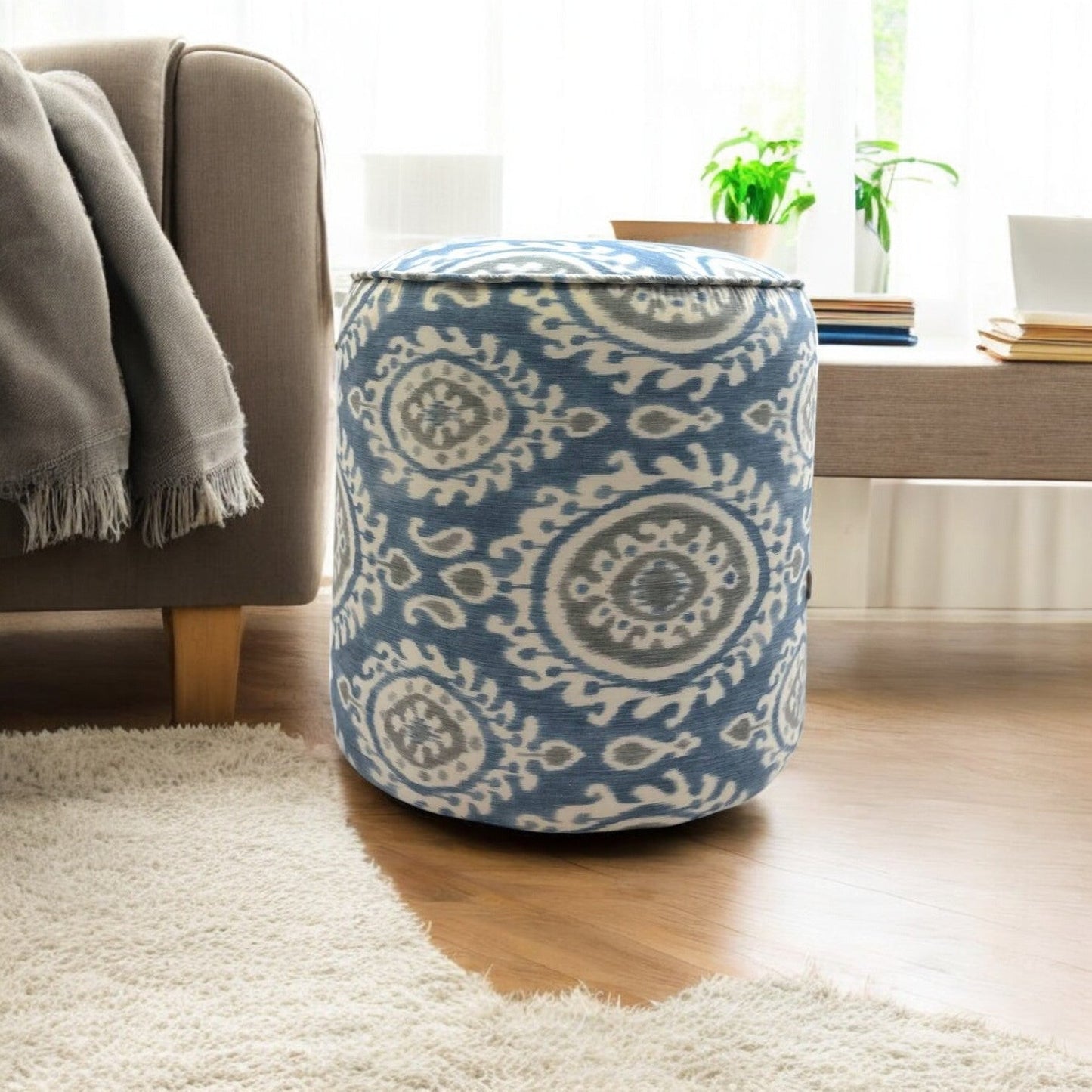 Coastal Blue Pouf